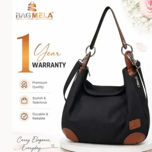 Rh-01 Black Cotton Canvas Ladies Hand Bag